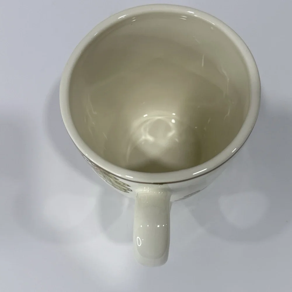 Pier 1 Imports Earthenware Coffee Mug Cup Autumn Oak Fall Thanksgiving Turkey